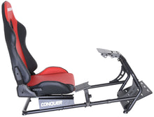 Load image into Gallery viewer, Conquer Racing Simulator Cockpit Driving Seat with Gear Shifter Mount Reclinable Gaming Chair
