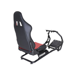 Conquer Racing Simulator Cockpit Driving Gaming Reclinable Seat with Gear Shifter Mount