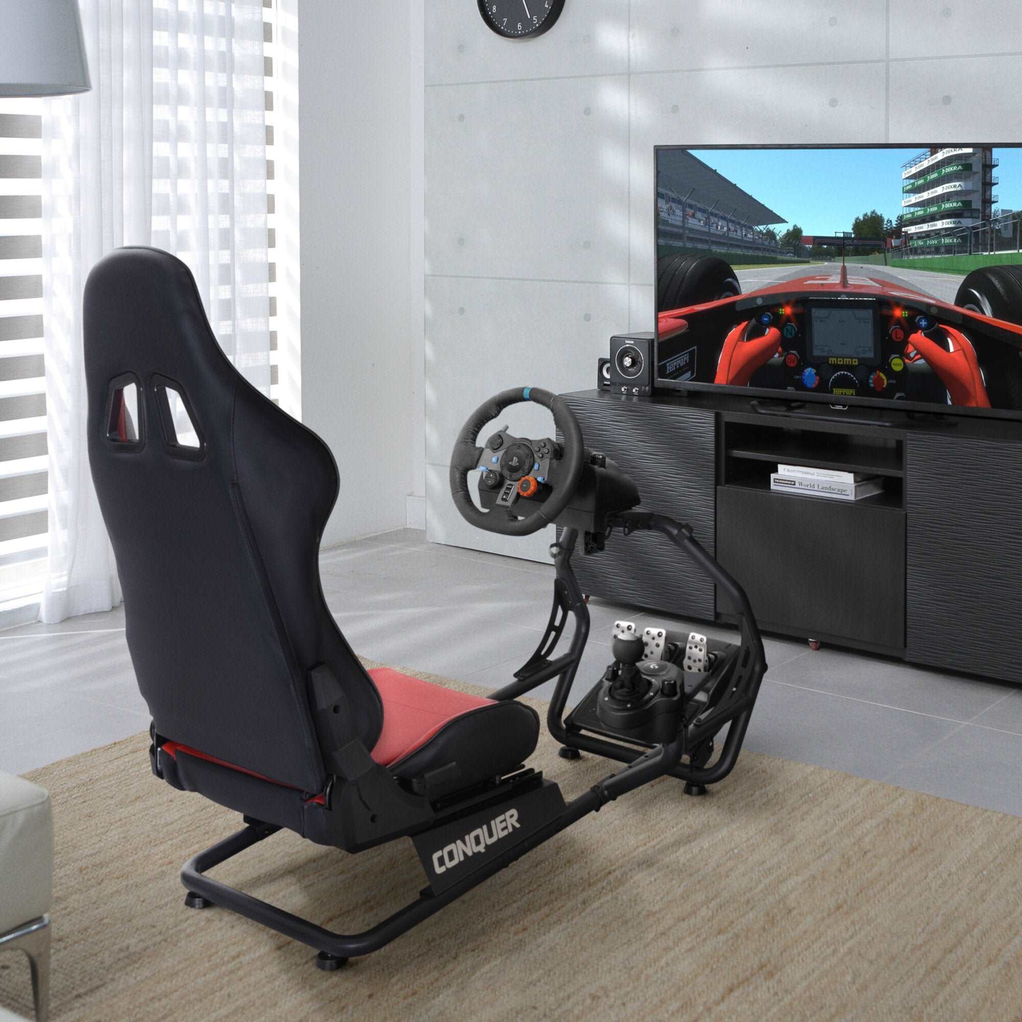 Conquer Racing Simulator Cockpit Driving Seat with Gear Shifter Mount –  Conquer Equipment